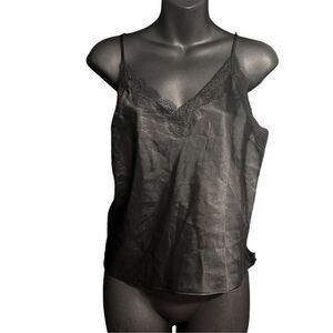 Beautiful Vintage Victoria's Secret Lingerie Slip top  Black Lace  size medium S
